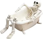 MFMEXUL Skull in Bathtub Flower Pot, Scary Scene, Setup Props, Skull Planter Collection, Decoration