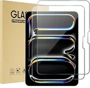 ProCase 2 Pack Screen Protector for iPad Pro 11-Inch (M4) 2024 A2836 A2837 A3006, Tempered Glass Film Guard for iPad Pro 11