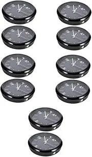 Mobestech 5sets Car Clock Digital Wall Controlled Wall Clock Led Clock Travel Clock Automotive Vent Clocks Watch Clock Mechanism Kit Seconds Battery Clock Auto Clock Steel Black