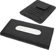 STOBAZA 1Set Car Tissue Holder with Multi Purpose Design Leather Visor Napkin Organizer for Sunglasses Cards and Notes Easy Installation for All Vehicle Types