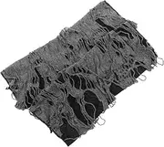 [BESTYASH] 1pair Ragged Punk Gloves for Halloween Black Grey Fingerless Design Comfortable and Material for Costume Parties and Themed Events