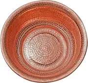 Hand-Hammered Copper Basin,Portable Pedicure Bowl for Feet, Camping Picnic Incinerator Barrel for Face Washing Foot Bath(Red,13.4")
