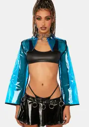 Cobalt Astro Vision Vinyl Shrug Jacket