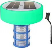Copper Pool Ionizer,Solar Powered Floating Ionizer Water Cleaner | Copper Ionization, Multi-Color LED Lights Water Purifier for Freshwater Saltwater Spas