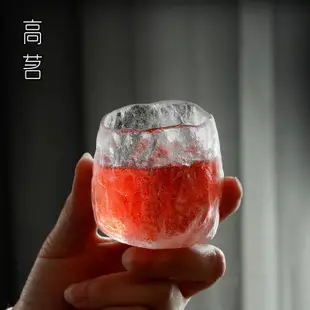 現貨-琉璃杯冰凍燒日本玻璃杯梅子酒烈酒威士忌酒杯李子柒同款酒具杯子-簡約
