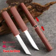 2 in 1 Tactical Fixed Blade Knifes Camping Dagger Hunting Survival Pocket Knife