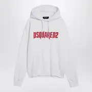 [DSQUARED2] White Cotton Hoodie L White