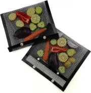 GUCUJI Pack of 2 Premium Non Stick Mesh Bag For BBQ Grill PTFE Toaster...