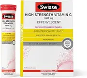 Swisse Vitamin C 1000mg - Vitamin C Tablets Dissolve in Water, Vitamin C Supplement, Effervescent Vitamin C Immune Support Supplement, Emergency Drink Support - 60 tabs, White