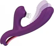 Tempting Rabbit Sucking Vibrator for Clitoral G-Spot Stimulation, Adult Sex Toys for Women Couples, Vibrating Finger Massager with 3 Suction Powers and 10 Vibration and Seductive Modes (Purple)