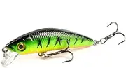 Blelsa Fishing Lures Hard Bass Bait Lifelike Lures Crankbait 3D Fishing Eyes with 6 Hooks C