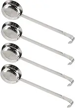 Abaodam 4pcs Stainless Steel Sauce Ladle for Pizza Soup High Capacity Serving Spoon for Tomato Sauce for Home Professional Kitchens