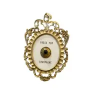 Press for Champagne Button - Mini Door Ring Bell, Themed Decor Wall Plaque