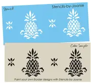 Joanie 8" Pineapple Stencil Colonial Folk Art Historic Welcome Home Prim Border