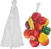 uxcell 100PCS Reusable Mesh Produce Bags, 23.6 Inches Egg Hatching Bags Washable Breathable Fruit Net Stretchable Mesh Netting Storage for Seafood Vegetable Onion Grocery Shopping, White