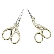 Embroidery Scissors, Stainless Steel Sharp Stork Scissors for Sewing Gold