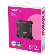 Adata SD620 512GB Black External Solid State Drive, Shock Resistance, USB3.2