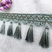 Tassel Fringe Trim, 11 Yards Decorative Fringe Trim Home Sofa Cushion Lampshades Decoration DIY Curtain Sewing Trim Tassel Trimming Lace(Light Blue)
