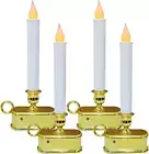 4 Pack Window Candles with Sensor Dusk to Dawn Christmas Window Candles Batte