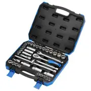 Draper Metric Imperial Socket Set 3/8"D 39p 6 Point Chrome Standard Length 16361