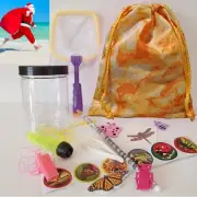 BUG Catcher KIT Girls Tie Dye BAG kids PARTY viewer growing insect sticker torch