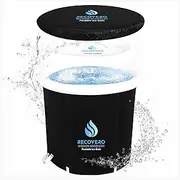 Recovero Ice Bath Tub - 400L, Portable Cold Power Plunge, 5-Layers Insulated with Free Accessories - Floating Thermometer, Ice Cube Tray, Absorbent Bath Mat - Large Ice Bath Tub for Athletes