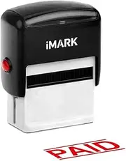 iMARK Self-Inking Stamp Rubber Stamp, Red Ink (PAID)