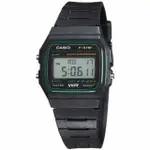 CASIO 潮流運動電子錶-綠框-F-91W-3DG