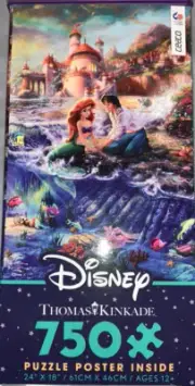 Disney Thomas Kinkade The Little Mermaid Jigsaw Puzzle 750 piece Ceaco Complete