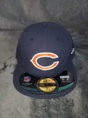 NEW ERA 59 FIFTY 5950 CHICAGO BEARS ONFIELD C MENS FITTED HAT BLUE SZ 7 3/8 NEW