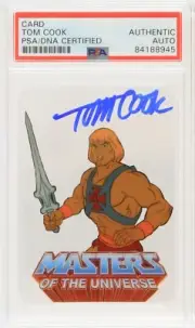 2019 Tom Cook Masters of Universe He-Man Signed Animation Cell Trading Card PSA