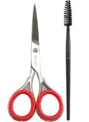 Revlon Stainless Steel Brow Trim Set Brush and Scissors Beard Mustache