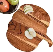 Wood Cutting Board - Halloween Wooden Serving Platter Pumpkin Shaped - Kitchen Wood Cutting Board with Handle for Chopping Meat, Vegetables