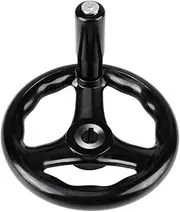 Lathe Milling Black Round 3 Spoke Hand Wheel with Revolving Handle for Industrial Machine Tools