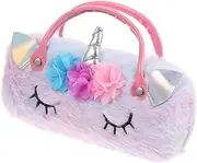 [Healeved] Unicorn Eyeglass Pouch Handheld Case Boys and Girls Girls Soft Plush Compact Scratch-resistant Fashionable