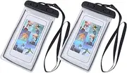 aoozleny Universal Waterproof Case, Waterproof Cell Phone Dry Bag Compatible for Phone up to 6.7" diagonal, Underwater Phone Pouch for Beach Travel (2 Pack) (Black)