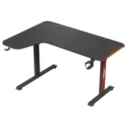 Advwin 160cm L Shaped Gaming Desk RGB LED Light Computer Desk Black