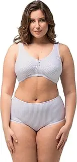 [Ulla Popken] Ladies Relief Bra Non-Wired Rhinestone Pendant Cup C-G White 130, White, 130