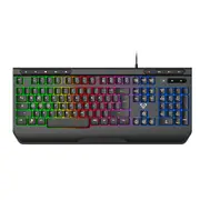 Enhance Your Gaming Setup with Laser's Full-Size Keyboard: 104 Keys + 9 Multimedia, RGB, Ergonomic Palm Rest, 1.5M Cable