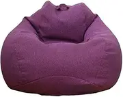 Stuffed Animal Storage Bean Bag Cover (No Filler) Extra Soft Beanbag Seat Chair Covers-Cotton Linen Beanbag Replacement Cover for Adults Kids Without Filling,purple-70x80cm