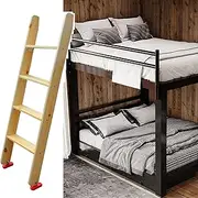Bunk Bed Ladder/Inclined Ladder, Suitable for Heavy People, Wooden Loft Bed Ladder with Hook Bracket and Non-Slip Feet, Safety Railing Ladder for Children and Adults (Size : 125cm(49in))