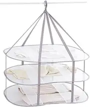 Looca 3-Tier Folded Mesh Clothes Hanging Dryer Sweater Drying Rack 30.3" L * 24.5" W*30.7" H