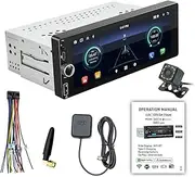 ACAGALA Android 13 Car Stereo Single-Din GPS Navigation with 6.86 Inch Touchscreen Carplay Android Auto Support WiFi/BT Connection RDS Radio Mirror Phone Link Reverse Image Steering Wheel