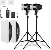Professional Studio Strobe Lights Kit for Photography, Strobe Softbox Lighting K