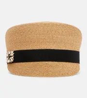 [Roger Vivier] Roger Vivier Embellished paper hat UK 6 5/8 beige