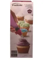 Silicone Decorating Bag Set 3 Piece set Frosting Cupcake Trudeau Reusable New