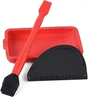 Non-Stick Silicone Glue Brush Wood Glue Applicator Kit with Brush,Tray,Spreader, Multifunctional Reusable Silicone Applicator Kit for Woodworking,Arts,Hobby,Crafts