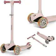 LIONELO Jessy Balance Scooter for Children from 3 Years up to 50 kg, Lightweight Tricycle Children's Scooter with Height Adjustment, LED Wheels and Non-Slip Platform