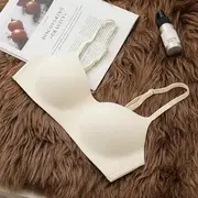Plain Seamless Wireless Bra White - XL