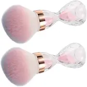 Hourglass Shape Soft Nail Brush Set 2pcs Nail Dusting Brush for Makeup or Blush Portable Efficient Nail Art